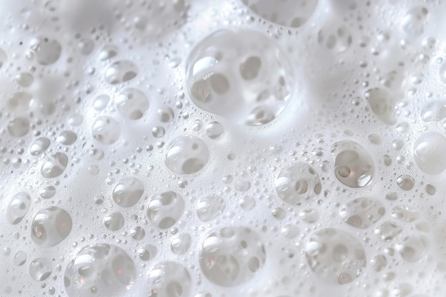 Foamy white soap bubbles in bathroom