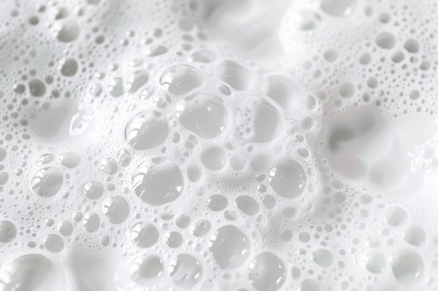 Foamy white soap bubbles in bathroom