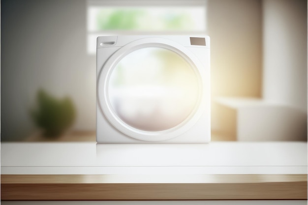 Focus in blur laundry and washing machine background