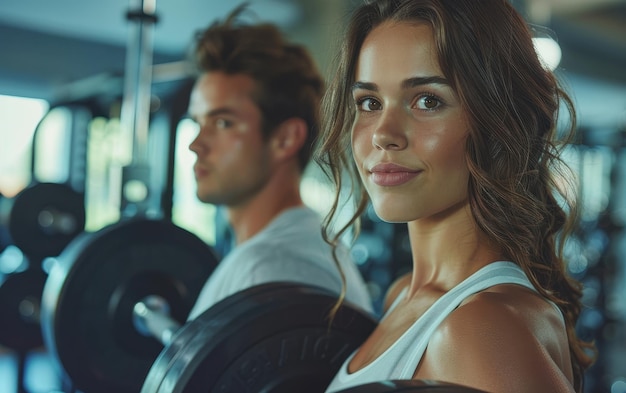 A Focused Glance During a Weightlifting Workout in a Modern Gym