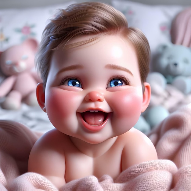 focused image of a happy baby 28