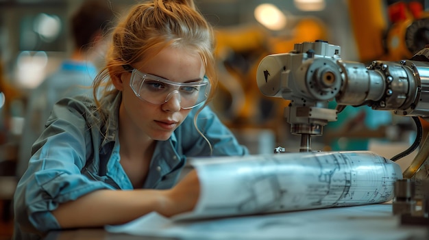 Photo focused university student working in a laboratory on engineering project