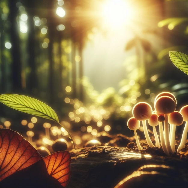 Photo focused view of mushroom in jungle