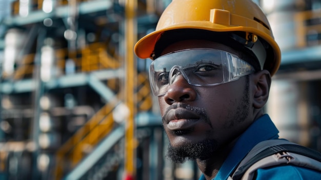 Focused Worker in Industrial Setting