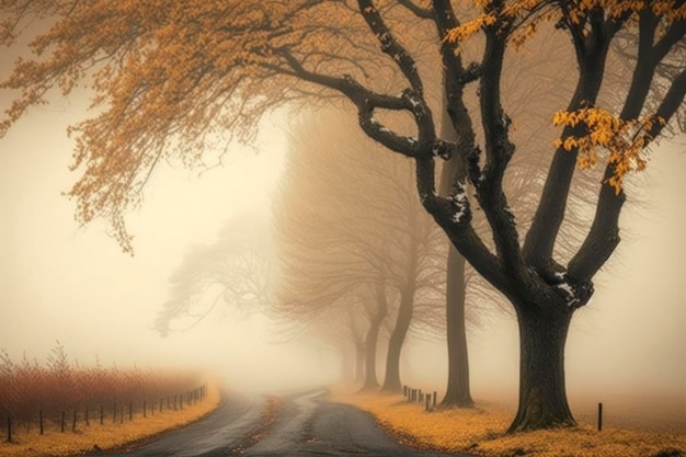 Fog in autumn