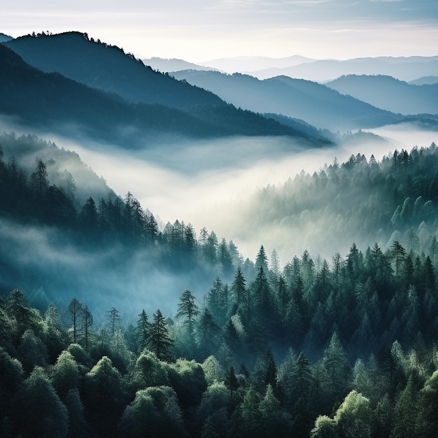 fog over the forest