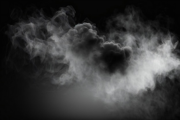 The fog or smoke moves on black and white abstract backgrounds