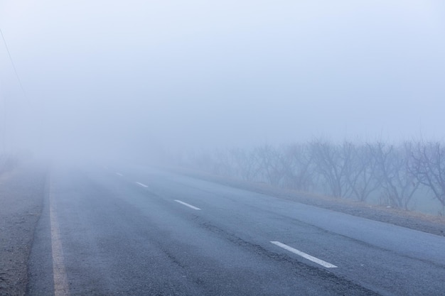 Foggy highway in the swat valley Pakistan