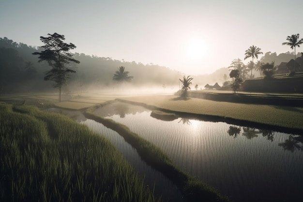 A foggy morning at the resort