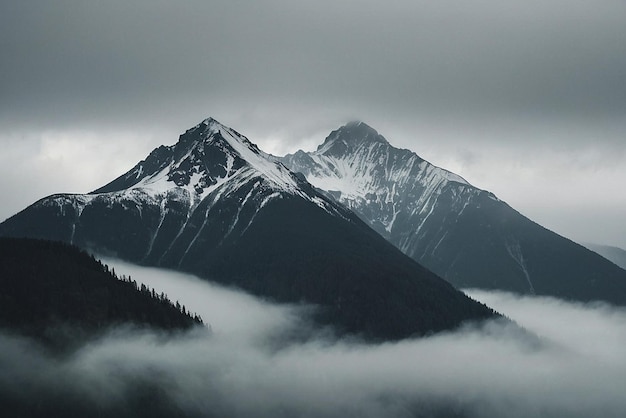 Photo foggy mountain landscape