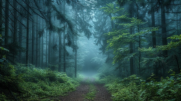 Foggy Woodland Serene Ambiance