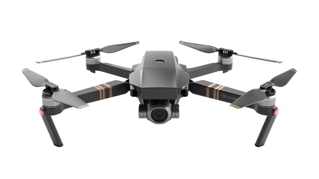 Foldable Drone with Camera on white background