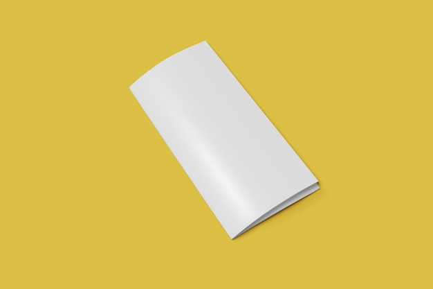 folded blank booklet closed on a background 3D rendering