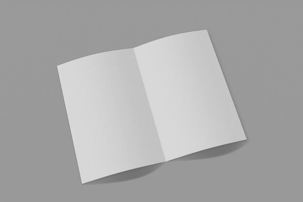 Folded booklet on a grey background