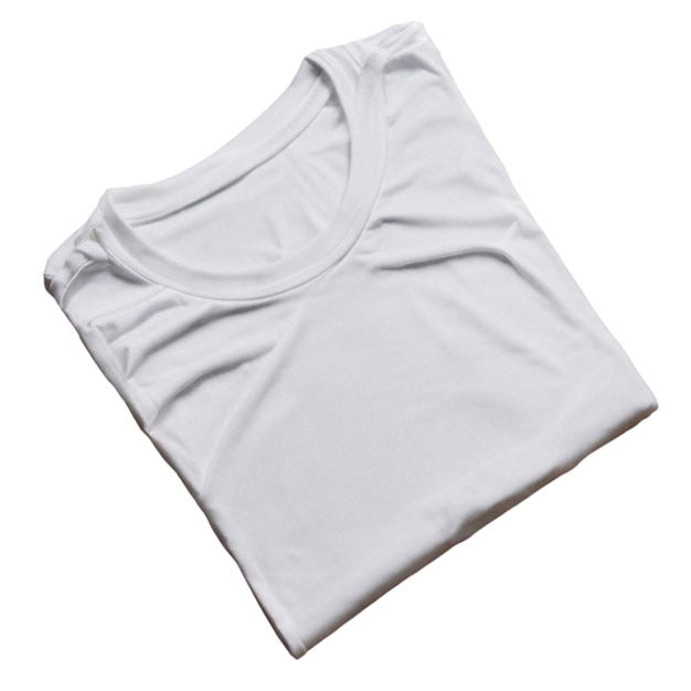 Photo folded white t shirt over wood surface