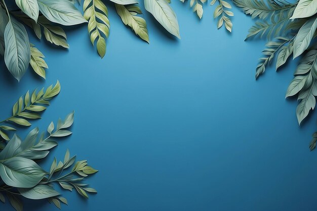 foliage on a blue background place for text