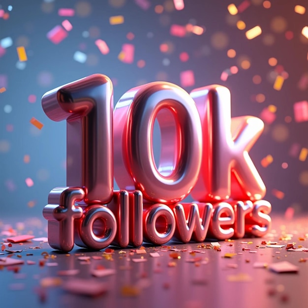 Followers 10000 thanks banner First 10K follower congratulation card celebration