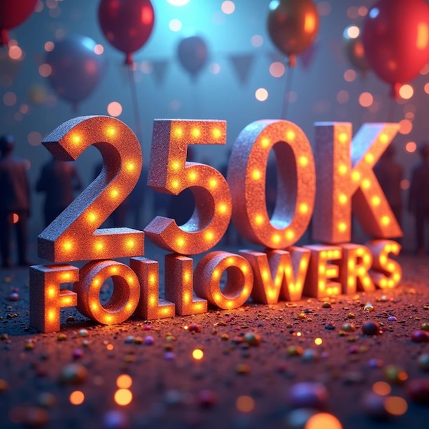 Followers 250000 thanks banner First 250K follower congratulation card celebration