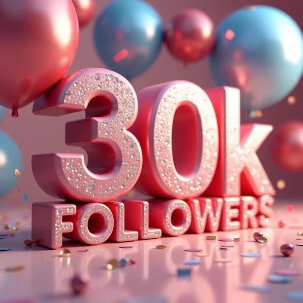 Followers 30000 thanks banner First 30K follower congratulation card celebration