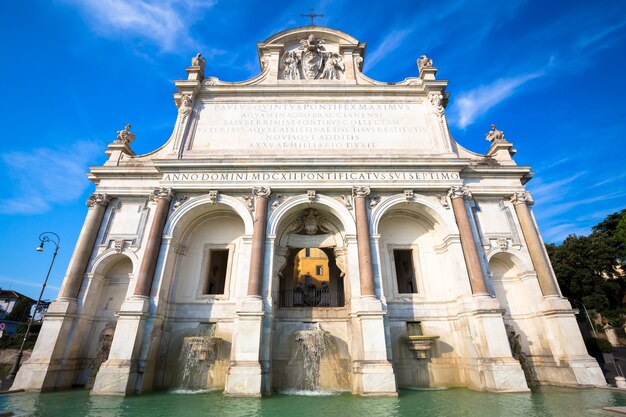 The Fontana dell'Acqua Paola also known as Il Fontanone ("The big fountain") is a monumental fountain located on the Janiculum Hill in Rome.