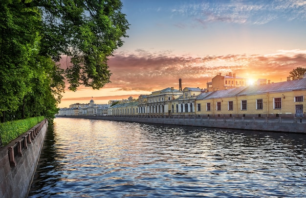 Fontanka River at dawn  in St. Petersburg