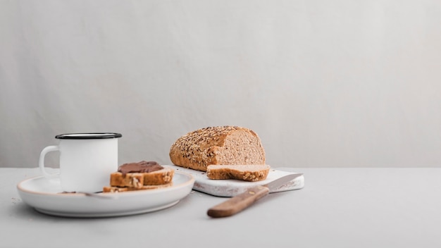 Food arrangement with white background