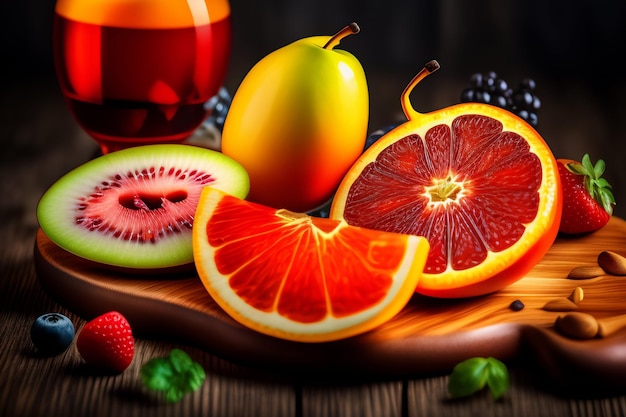 Food background Fruit pattern Tasty food illustration generated Ai