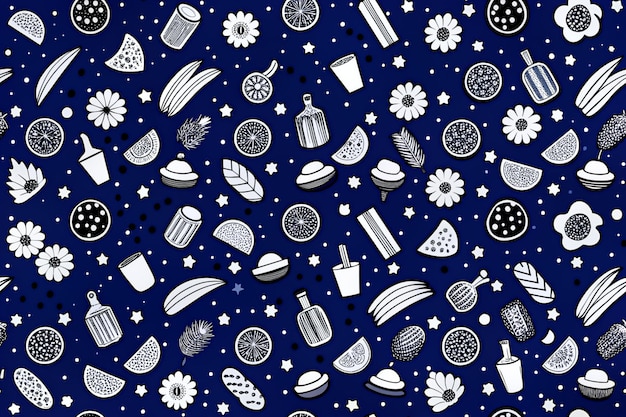 Food background pattern and texture Healthy eating line icons