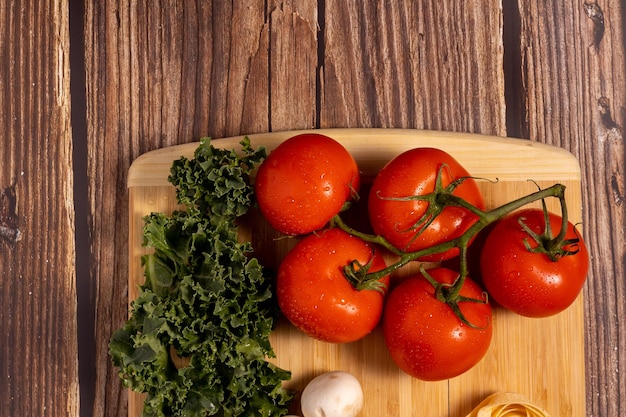 food background. tomato and vegetables