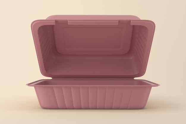 Food Box Front Side Isolated In Yellow Background