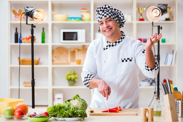 Food cooking tv show in the studio