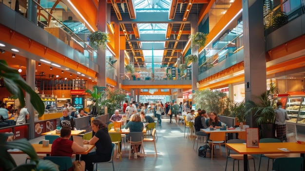 a food court in shopping mall