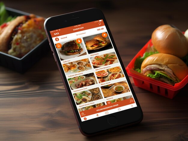 Food delivery mobile app UI UX design concept AI Generated