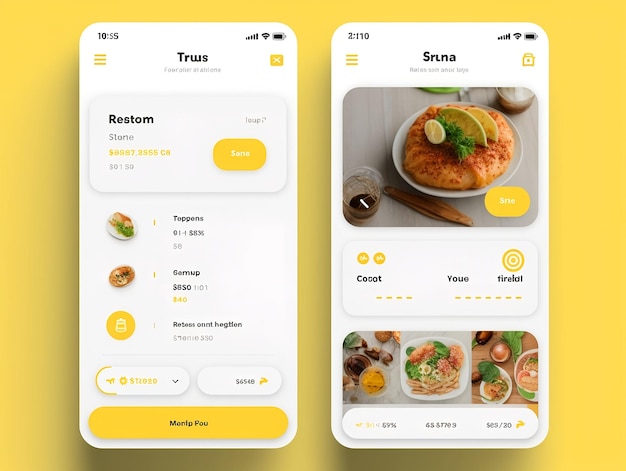 Food delivery mobile app UI UX design concept AI Generated