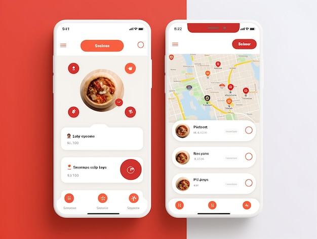 Food delivery mobile app UI UX design concept AI Generated