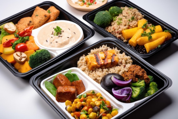 Food delivery service with a variety of meal options including vegetarian and vegan dishes