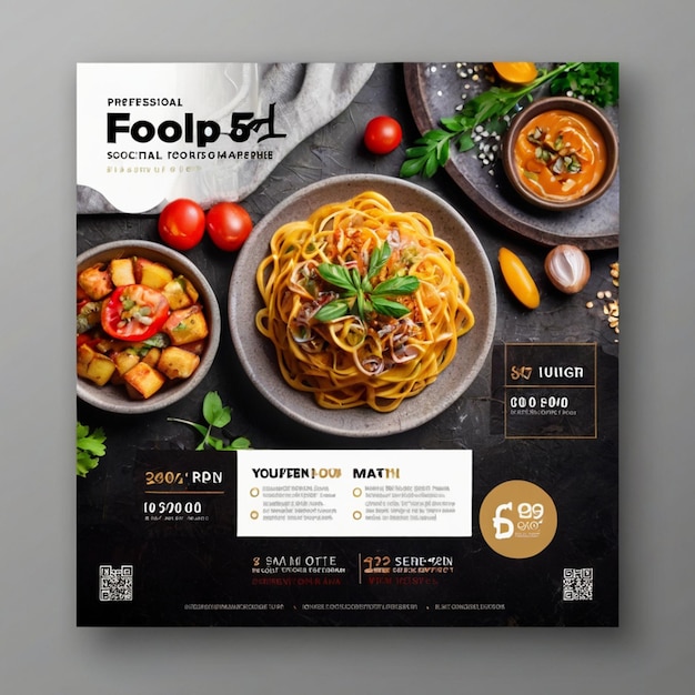 Photo food flyer social media post or instagram banner template