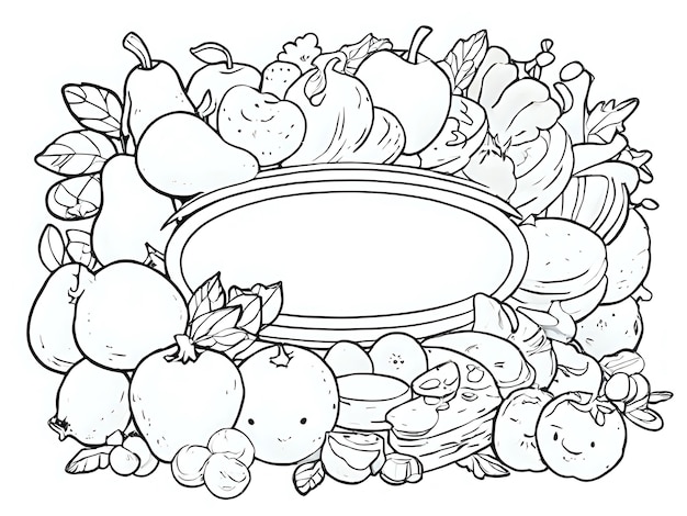 Food frame Hand drawn Illustration