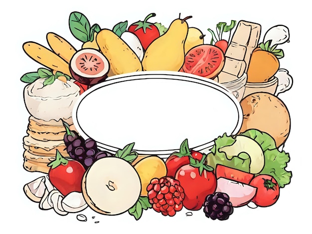 Food frame Hand drawn Illustration