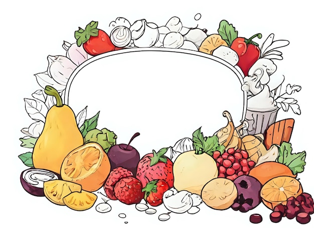 Food frame Hand drawn Illustration