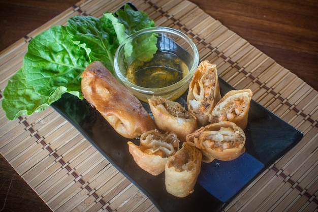 Food fried spring rolls Chinese Traditional food