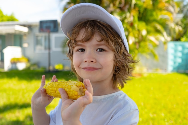 Food for kids kids eating corn children with vegetables kids eating organic healthy food