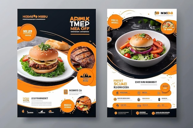 Food menu amd restaurant social media banner template