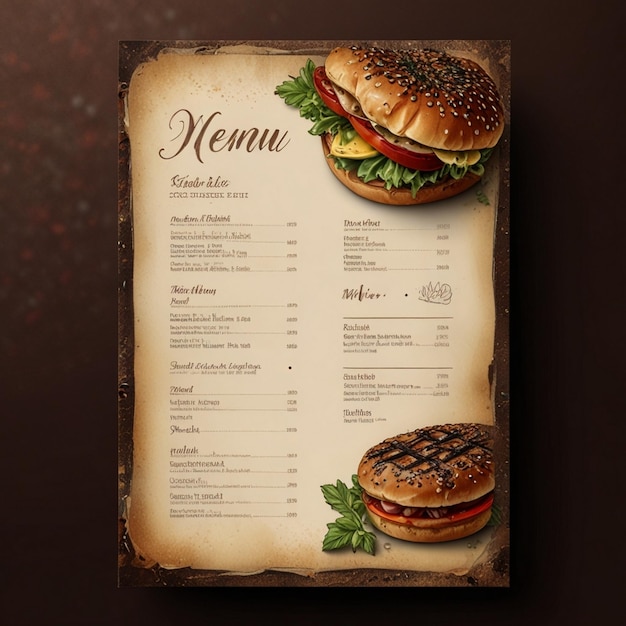 Food Menu Design generative AI