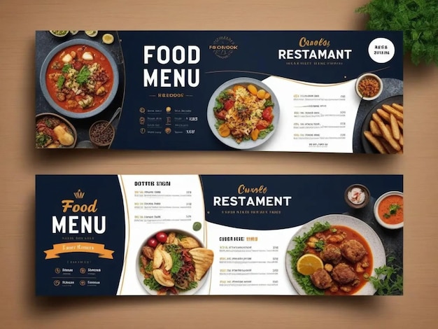 Food menu and restaurant cover template image ideas