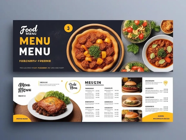 Food menu and restaurant cover template image ideas