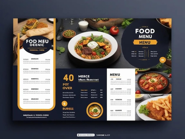 Food menu and restaurant cover template image ideas