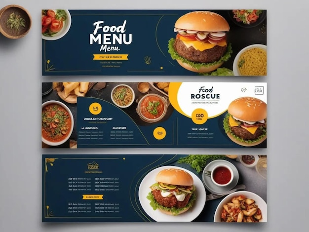 Photo food menu and restaurant cover template image ideas