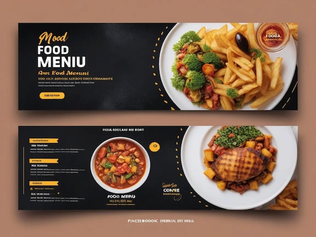 Photo food menu and restaurant cover template image ideas