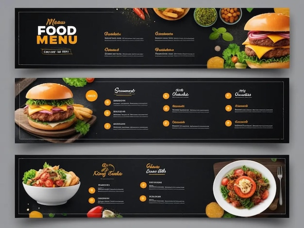 Photo food menu and restaurant cover template image ideas